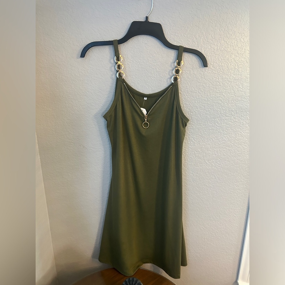 Mini dress with gold detailing